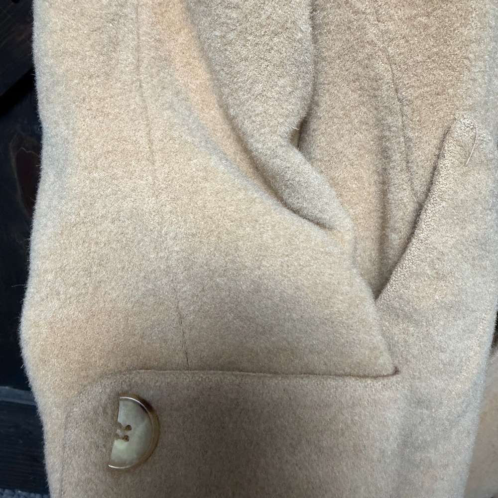 Vintage Larry Levine 100% Camel Hair Coat Women’s 4 US 10 Italy Fabric - Picture 7 of 8
